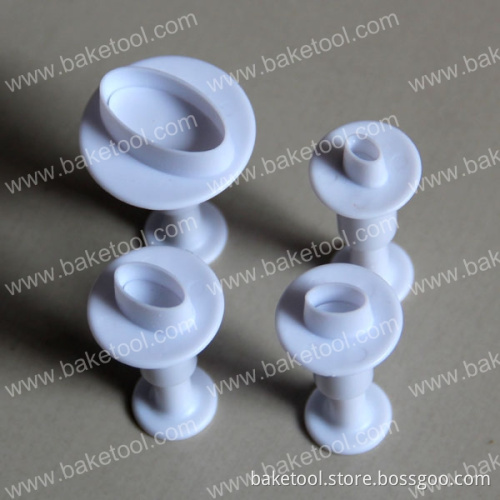 Plastic Oval Shape Cake Cookie Cutter Plunger Mold Set